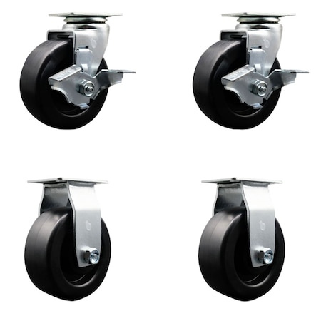 Service Caster Tool Box Caster Wheel Set 5'' Polyolefin Swivel Casters, 4PK TOOL-SCC-20S520-POR-TLB-2-R-2